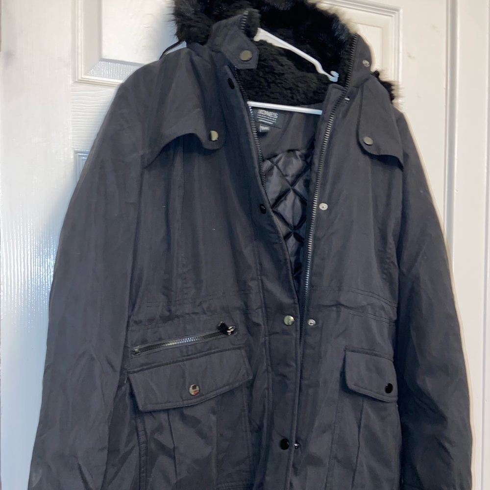 Unisex black winter coat XL